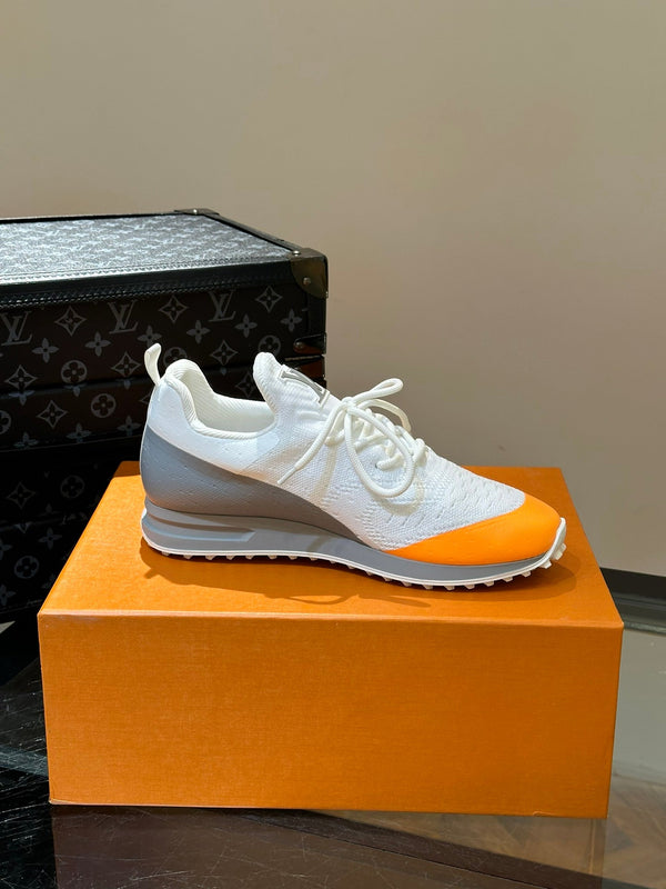 SNEAKERS LV IN PELLE DI VITELLO E TESSUTO TRASPIRANTI COLOR GRIGIO E BIANCO