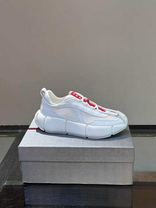 PRA AMERICA'S CUP SOFT RUBBER AND BIKE FABRIC SNEAKERS WHITE