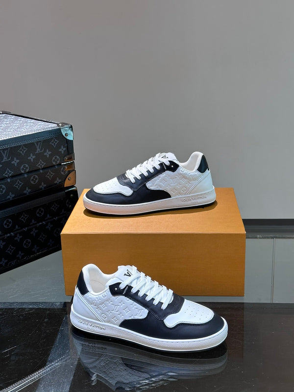 LV SNEAKER BIANCO MIX NERO PELLE DI VITELLO GOFFRATA