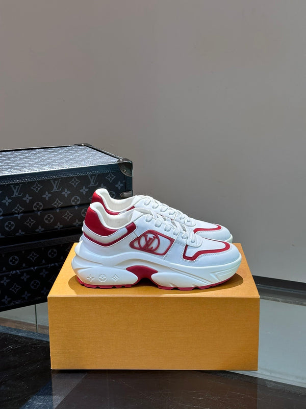 NEO RUN AWAY SNEAKER WHITE MIX RED CALFSKIN