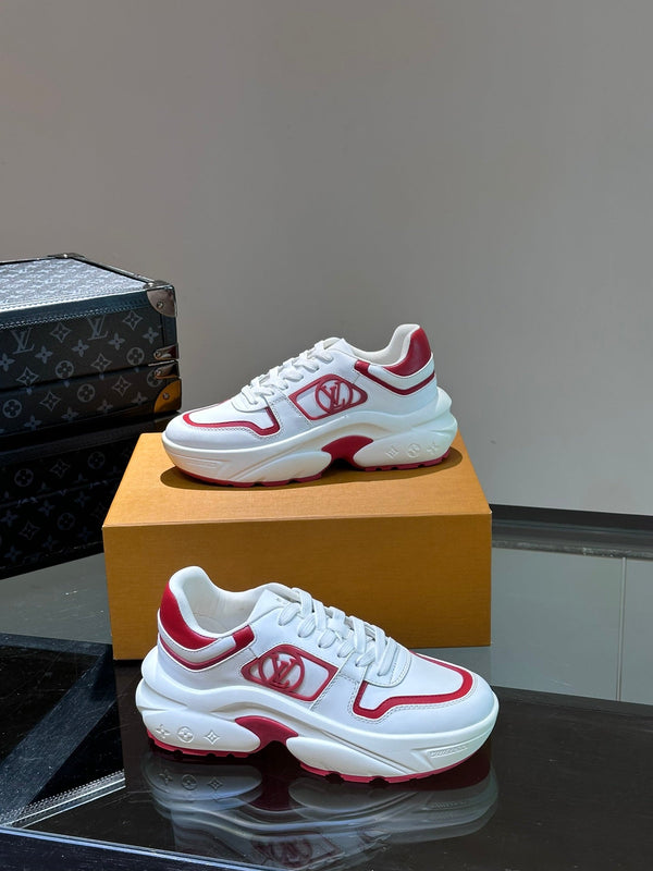 NEO RUN AWAY SNEAKER WHITE MIX RED CALFSKIN