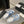dad sandal mule striped ocean blue white fabric calfskin