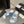 dad sandal mule striped ocean blue white fabric calfskin