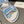 dad sandal mule striped ocean blue white fabric calfskin