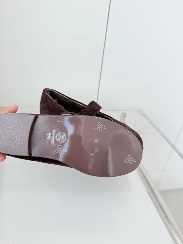 CC 25 Ballet Flats Dark Brown Suede 411486