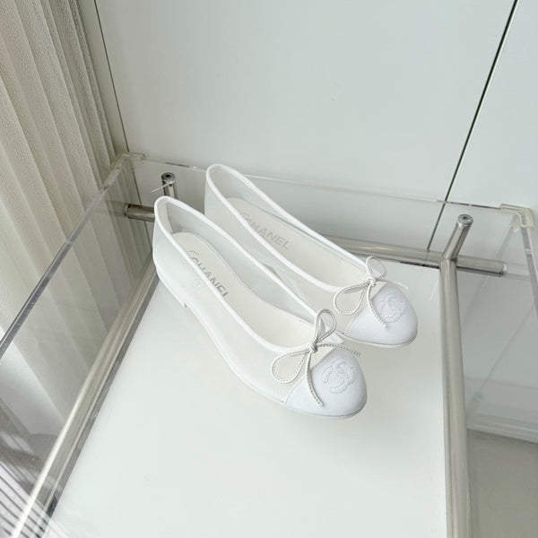 Chanel 2026 Ballerines Toile en Maille Blanche 697399