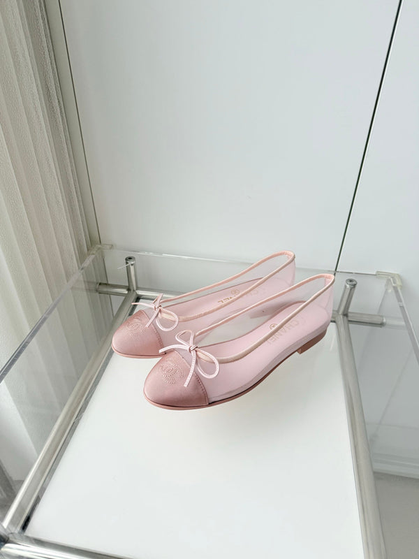 Chanel 2026 Ballet Flat Pink Mesh Suede 697400