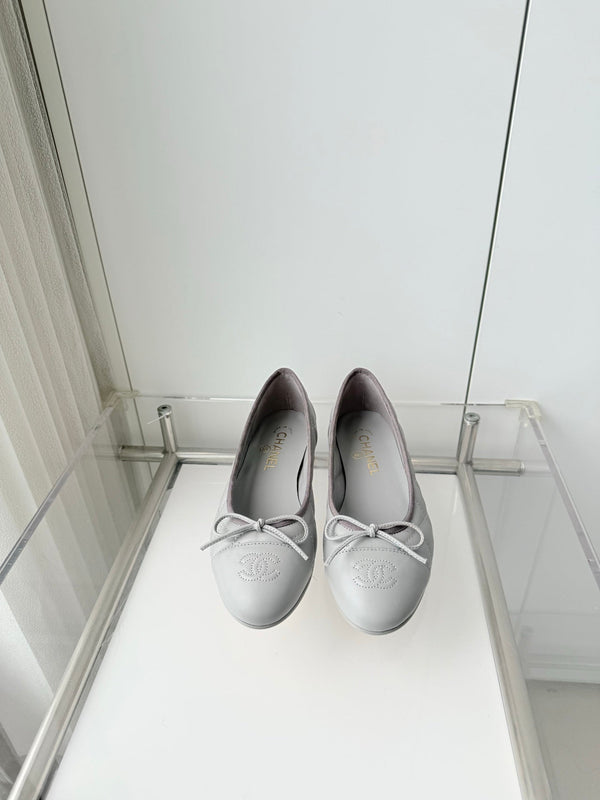 Chanel Ballerines Matelassées Agneau Gris 2026 697405