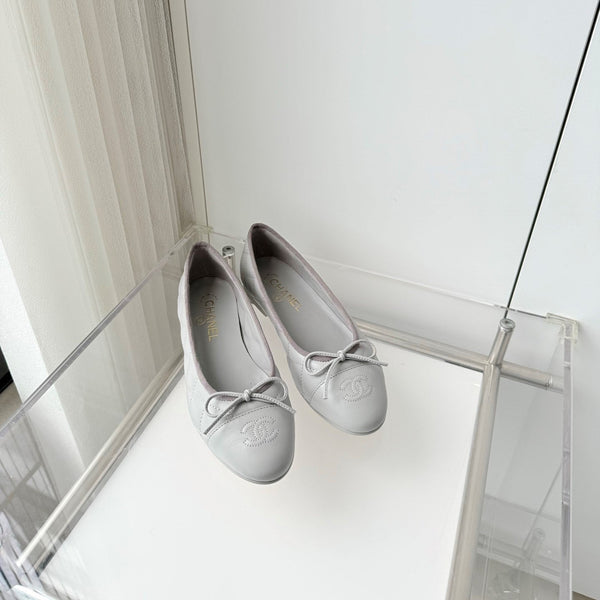 Chanel Ballerines Matelassées Agneau Gris 2026 697405