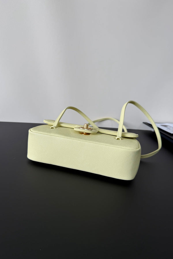 Chanel 26 Shoulder Bag 22 Light Yellow Caviar Leather