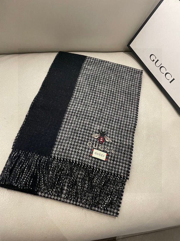 GG Double-Sided Scarf 180CM Black Cashmere 287525