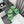 dad sandals green white mules