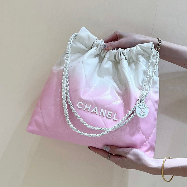 borsa hobo cc22 rosa pelle di agnello bianca hardware argento