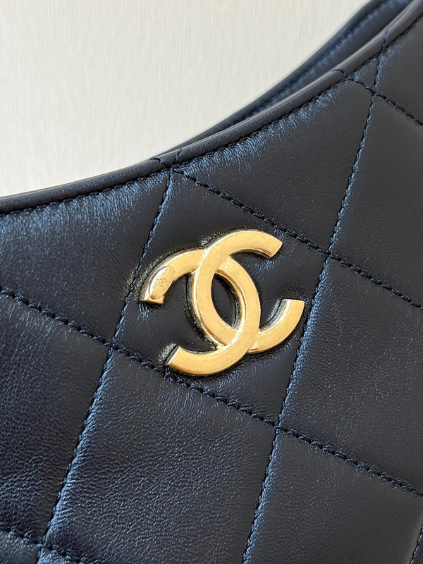 The Chanel 24K Hobo Underarm Bag Black Lambskin 256166