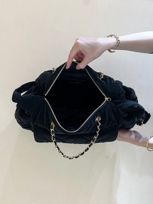 Chanel 24N Coco Neige Handbags Black Velvet 256069