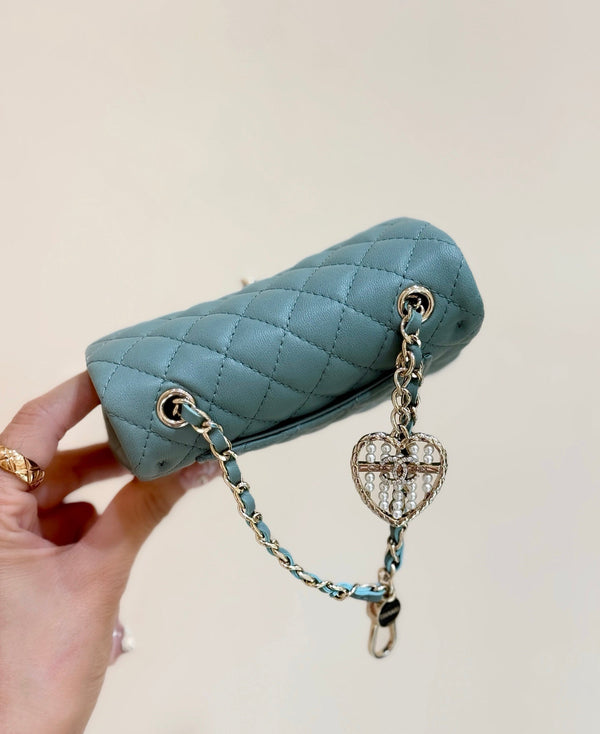 CC 25A Super Mini Bag 12.5cm Dusty Turquoise Lambskin