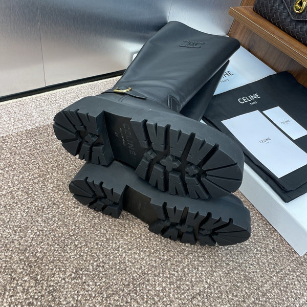 CELINE 25 high boots black calfskin 433394