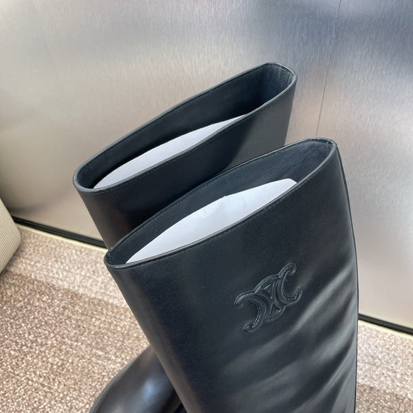 CELINE 25 high boots black calfskin 433394