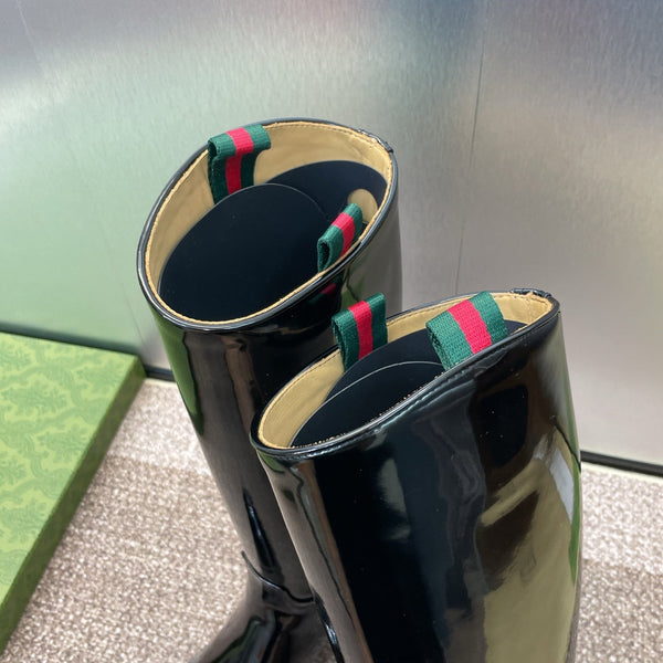 GG Women's Boot With Slim Horsebit 2.5cm Black Shiny leather 508913