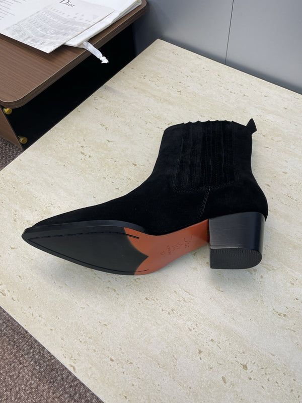 Dior 2025 D-West Chelsea Boots Black Suede 508543