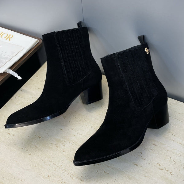 Dior 2025 D-West Chelsea Boots Black Suede 508543