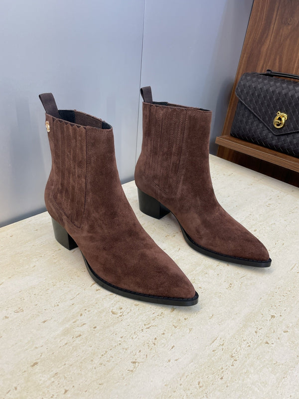Dior 2025 D-West Chelsea Boots Chocolate Brown Suede 508544
