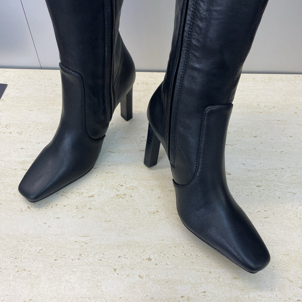 YSL Lily Long Boots 105mm Black Cowhide 551934