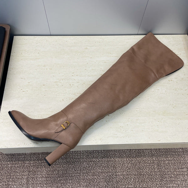 YSL Julia Long Boots 90mm Brown Cowhide 551937