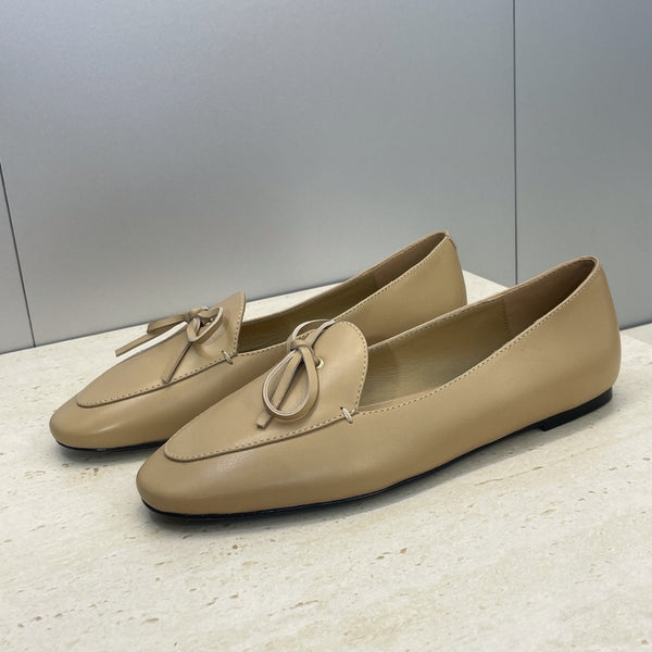 CL 26s Ballet Flats In Dark Beige Lambskin With Bow