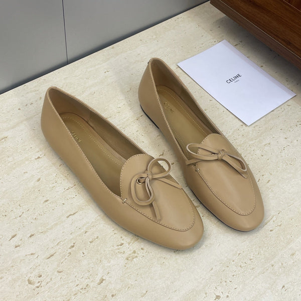 CL 26s Ballet Flats In Dark Beige Lambskin With Bow