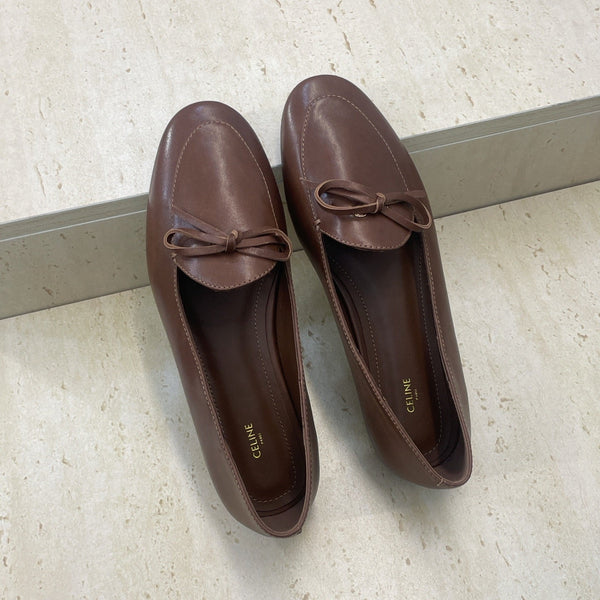 CL 26s Ballet Flats In Dark Brown Lambskin With Bow