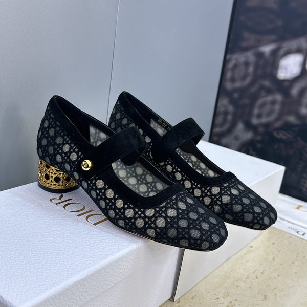 CD 26 Lolita High Heels 40 Black Mesh Gold 633052