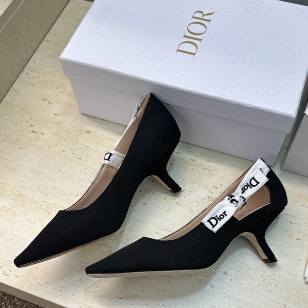 CD J'Adior Escarpin 6,5 cm Tissu Technique Noir 633065