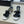 CC 26s Round Toe Open Toe Cutout Sandals 7cm Black White in Calfskin 761934