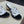 CC 26s Round Toe Open Toe Cutout Sandals 7cm Black White in Calfskin 761936