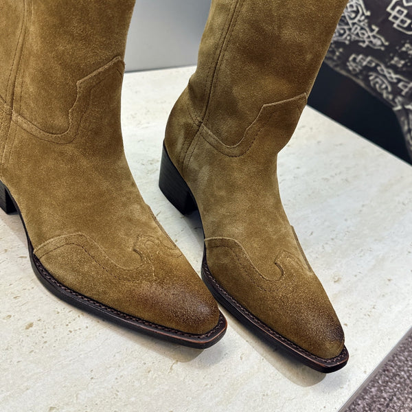 CE 26s Mid-Calf Boots 4.5cm Khaki Suede 959447