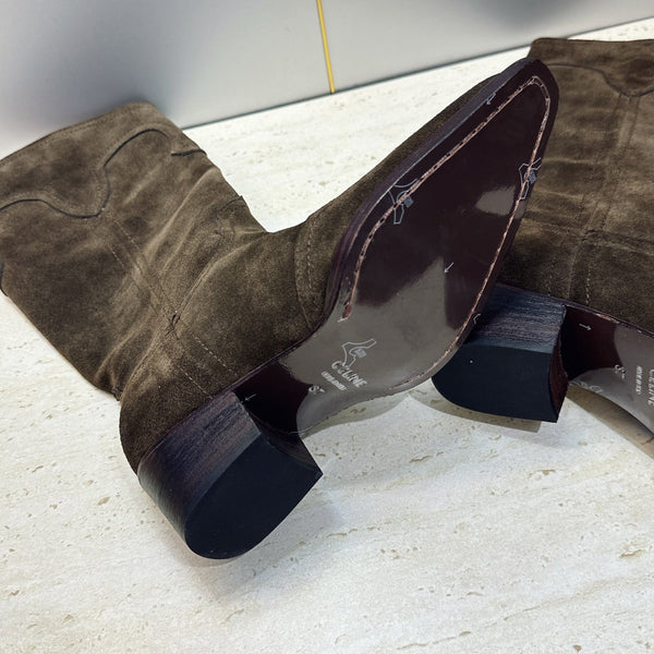 CE 26s Mid-Calf Boots 4.5cm Brown Suede 959448