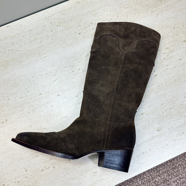 CE 26s Mid-Calf Boots 4.5cm Brown Suede 959448