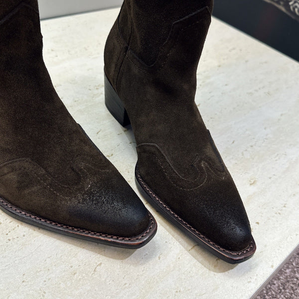 CE 26s Mid-Calf Boots 4.5cm Brown Suede 959448