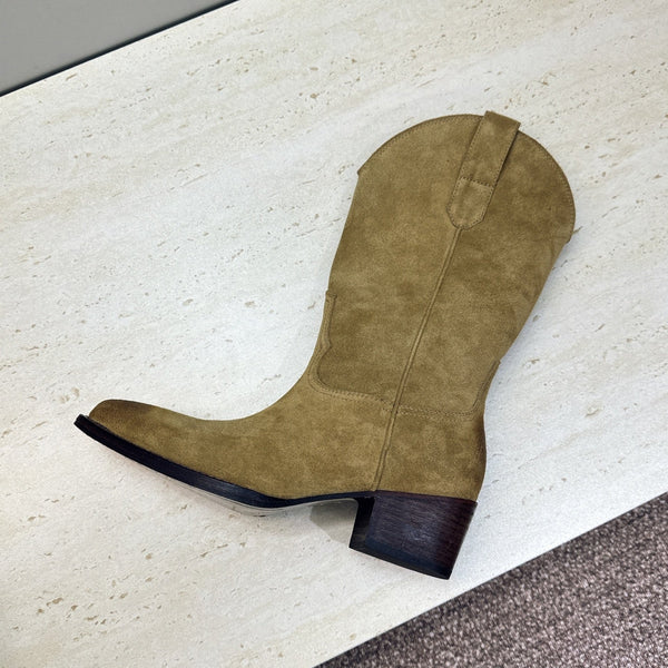 CE 26s Mid-Calf Boots 4.5cm Khaki Suede 959452