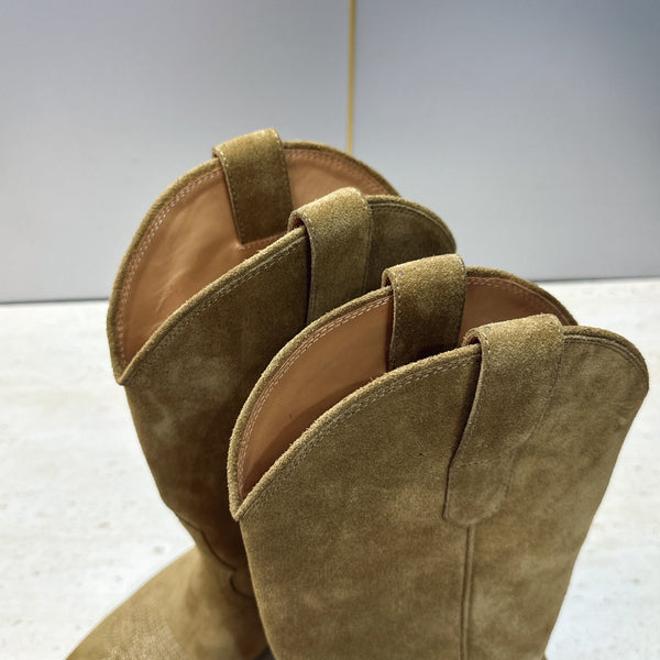 CE 26s Mid-Calf Boots 4.5cm Khaki Suede 959452