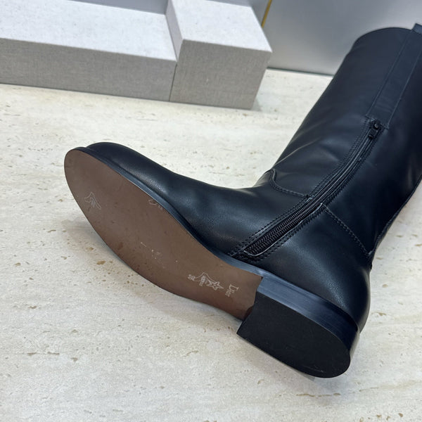 CD Haute Couture Heel Knee-High Boots 2.5cm Calfskin 959601