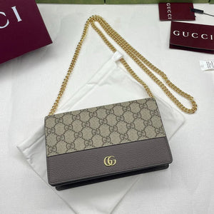 GG 2026 Marmont Wallet On Chaine 20cm Canvas Leather