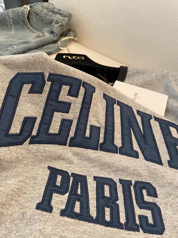 Celine "CELINE PARIS" T-shirt Gray Black Blue cotton