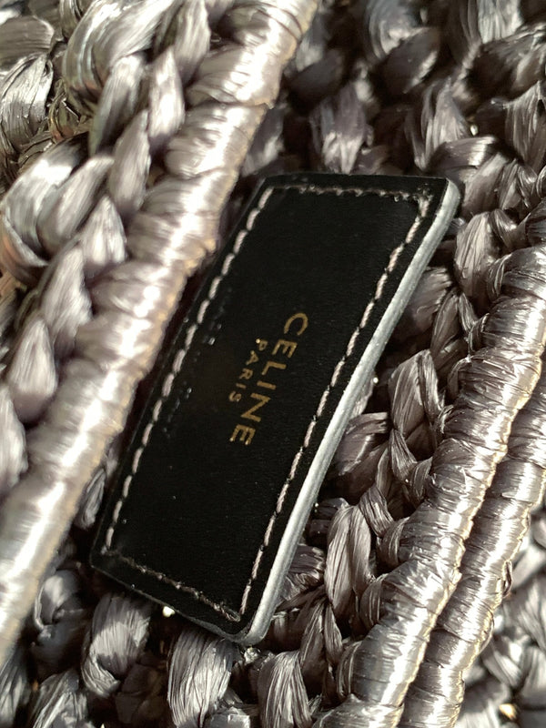 CL Triomphe 20cm Black Raffia Gold Hardware