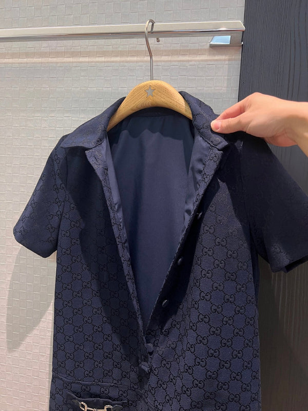 Gucci Jumpsuit Short Dark Blue Polyester Fiber