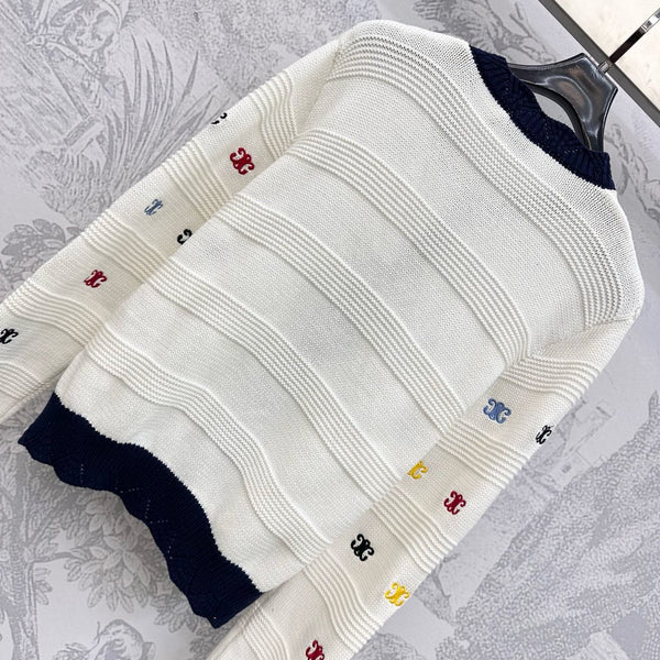 Celine 25 Cardigan White Wool 300938