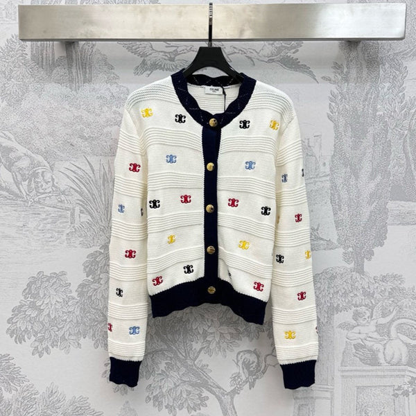 Celine 25 Cardigan White Wool 300938