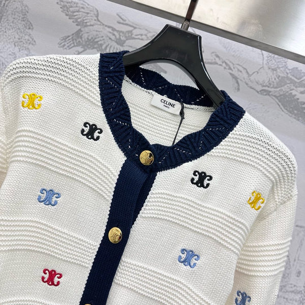 Celine 25 Cardigan White Wool 300938