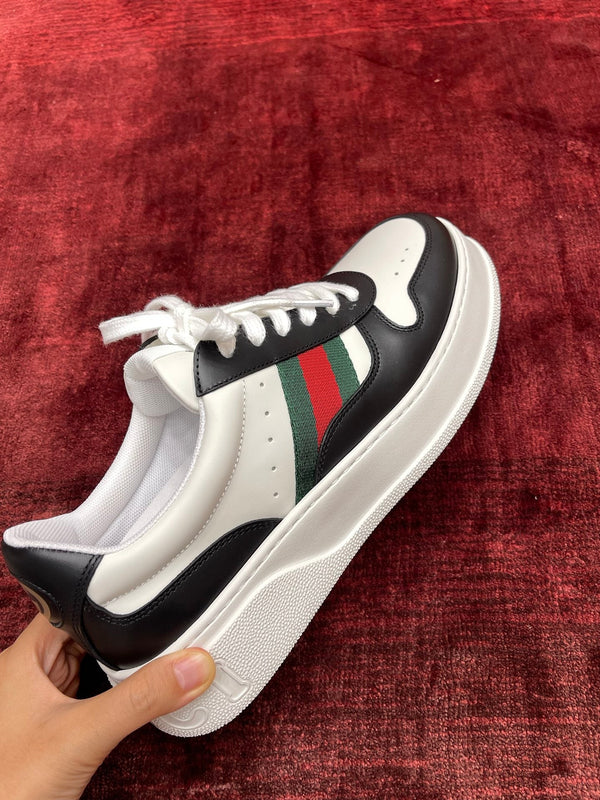 GG Chunky Trainers Black White Leather 543413